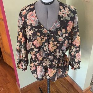 Chaps Floral Blouse
